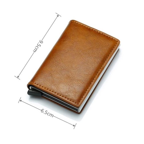 AirTag Slide Carbon Fibre Card Holder. Smart AirTag Wallet. Black or Coffee. - Picture 3 of 6